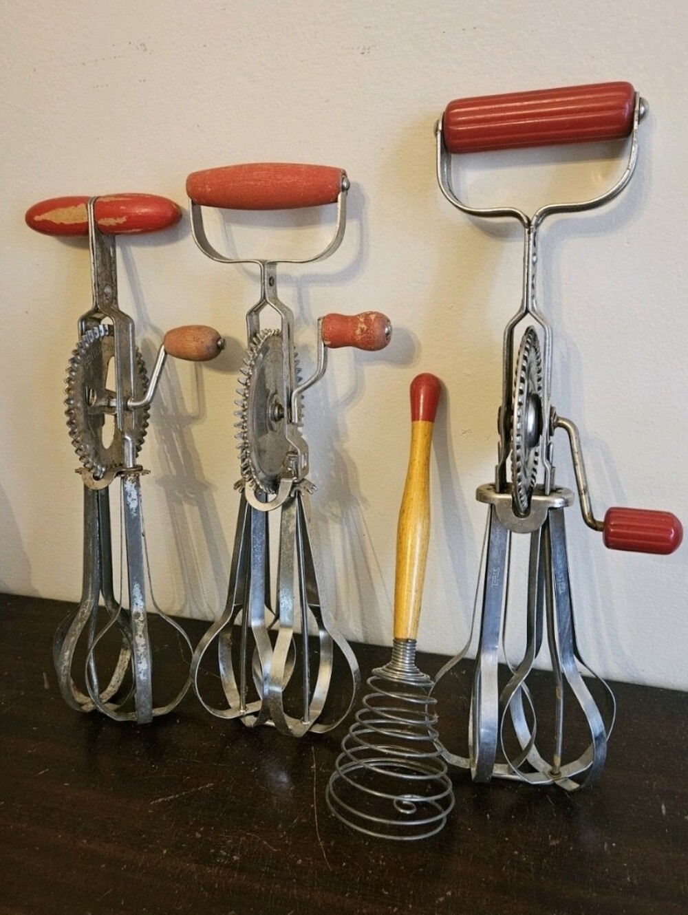 Vintage Kitchen Egg Beater Lot, A&J, Androck, EKCO, Millie Lacs Favorite + Whisk